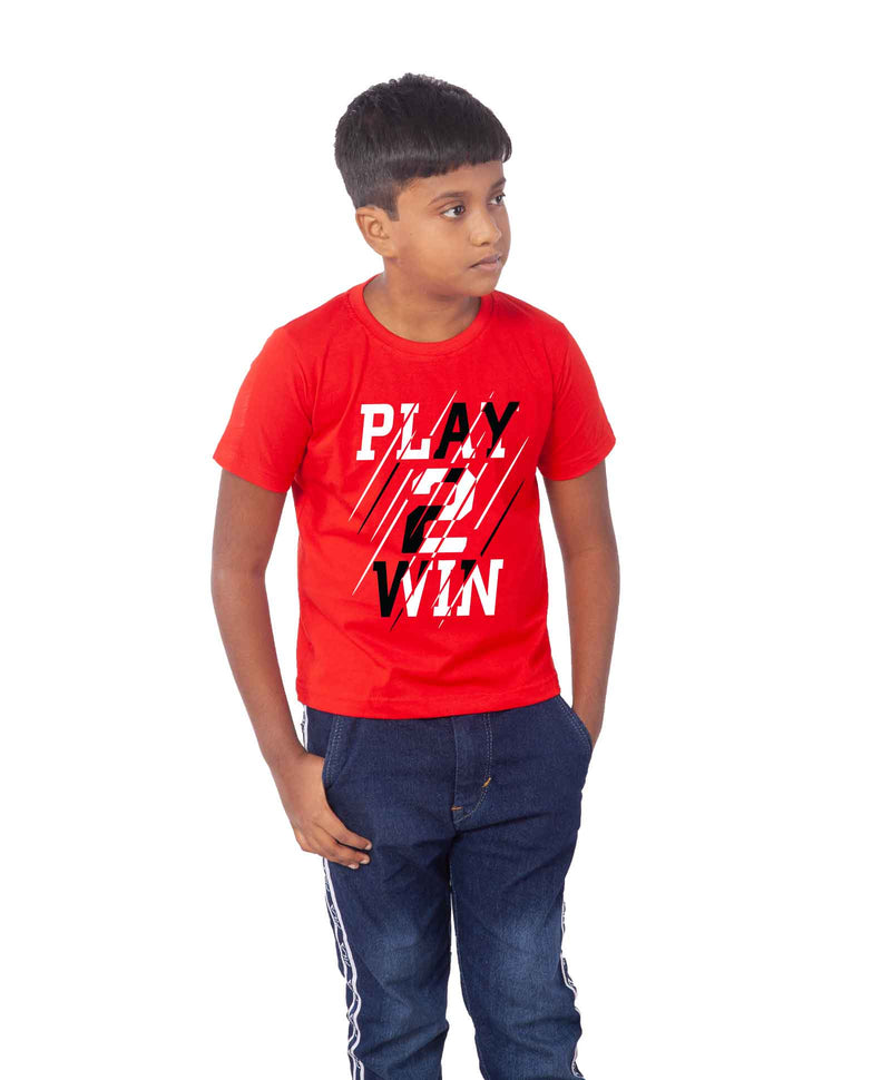 Play to win Half Sleeves T-Shirt For Kids