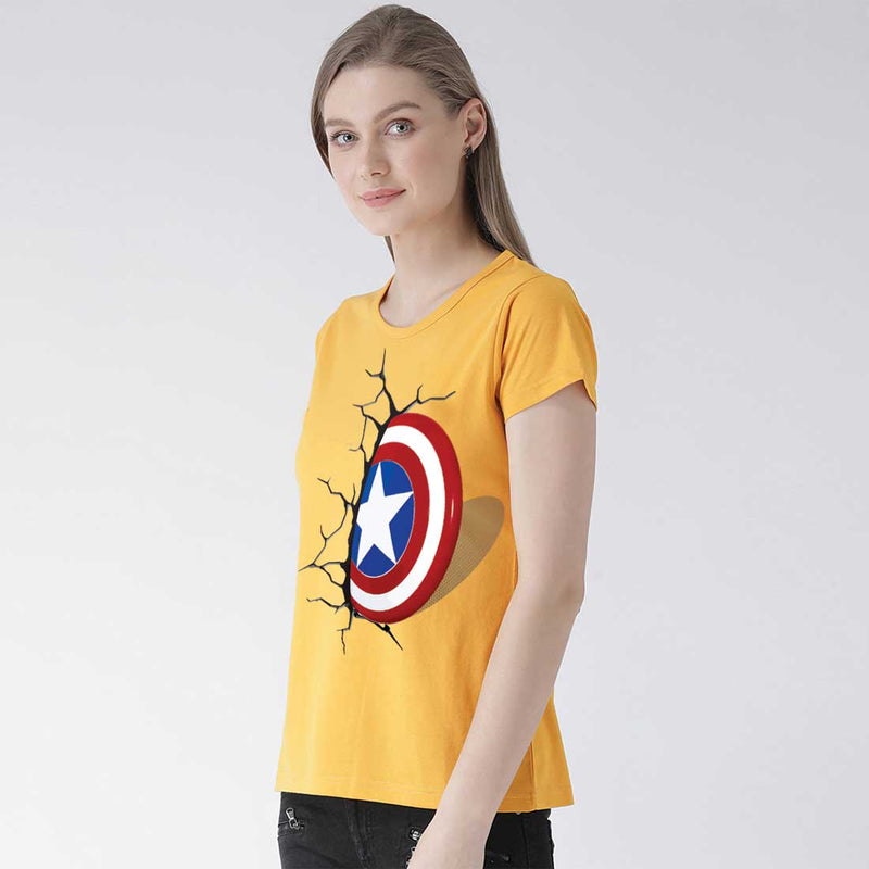 Cap America Shield Women T-Shirt