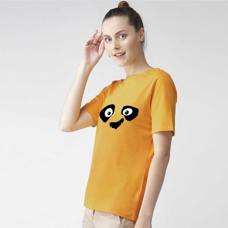 Kungfu Panda Eye Mustard Women T-Shirt