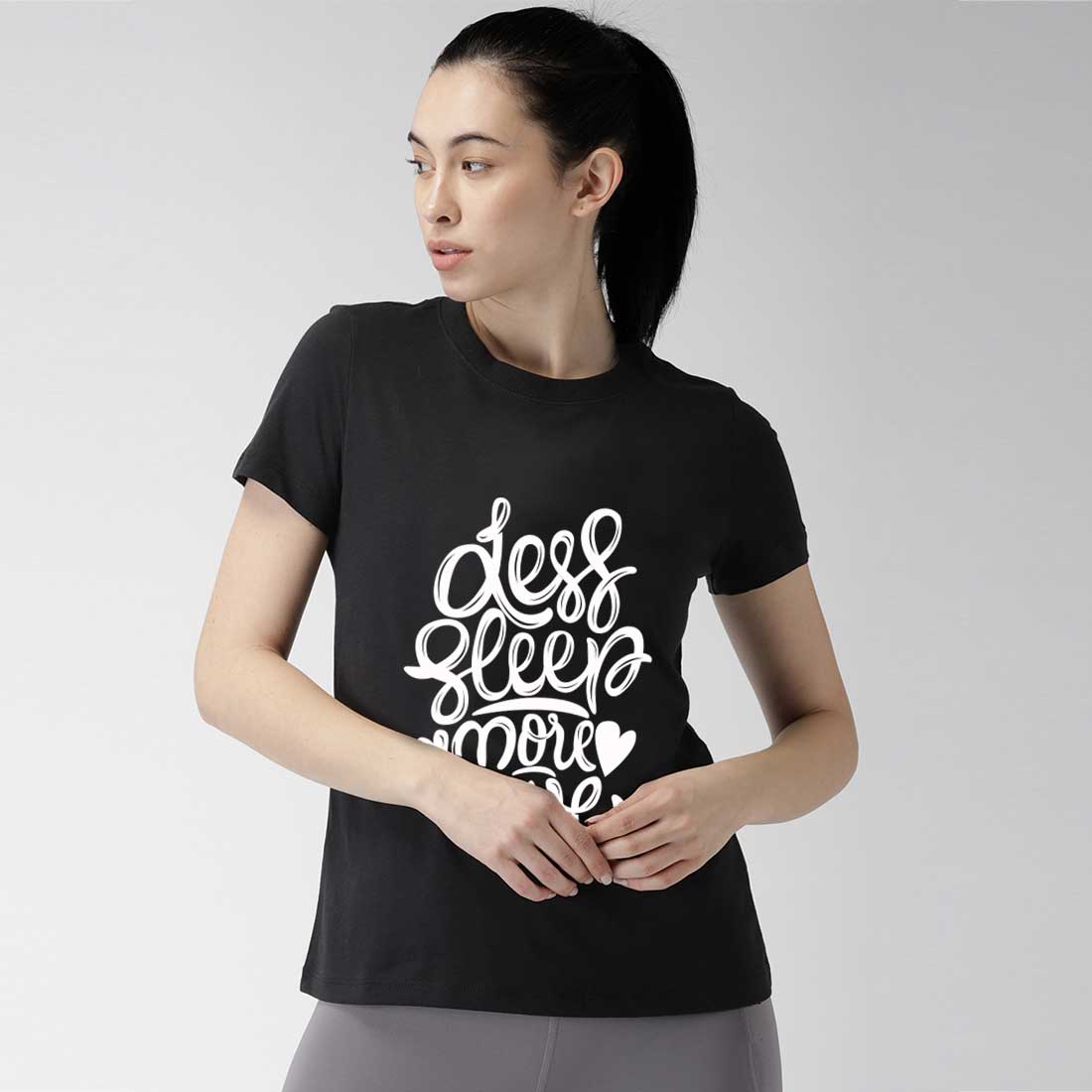 Less Sleep More Love Black Women T-Shirt