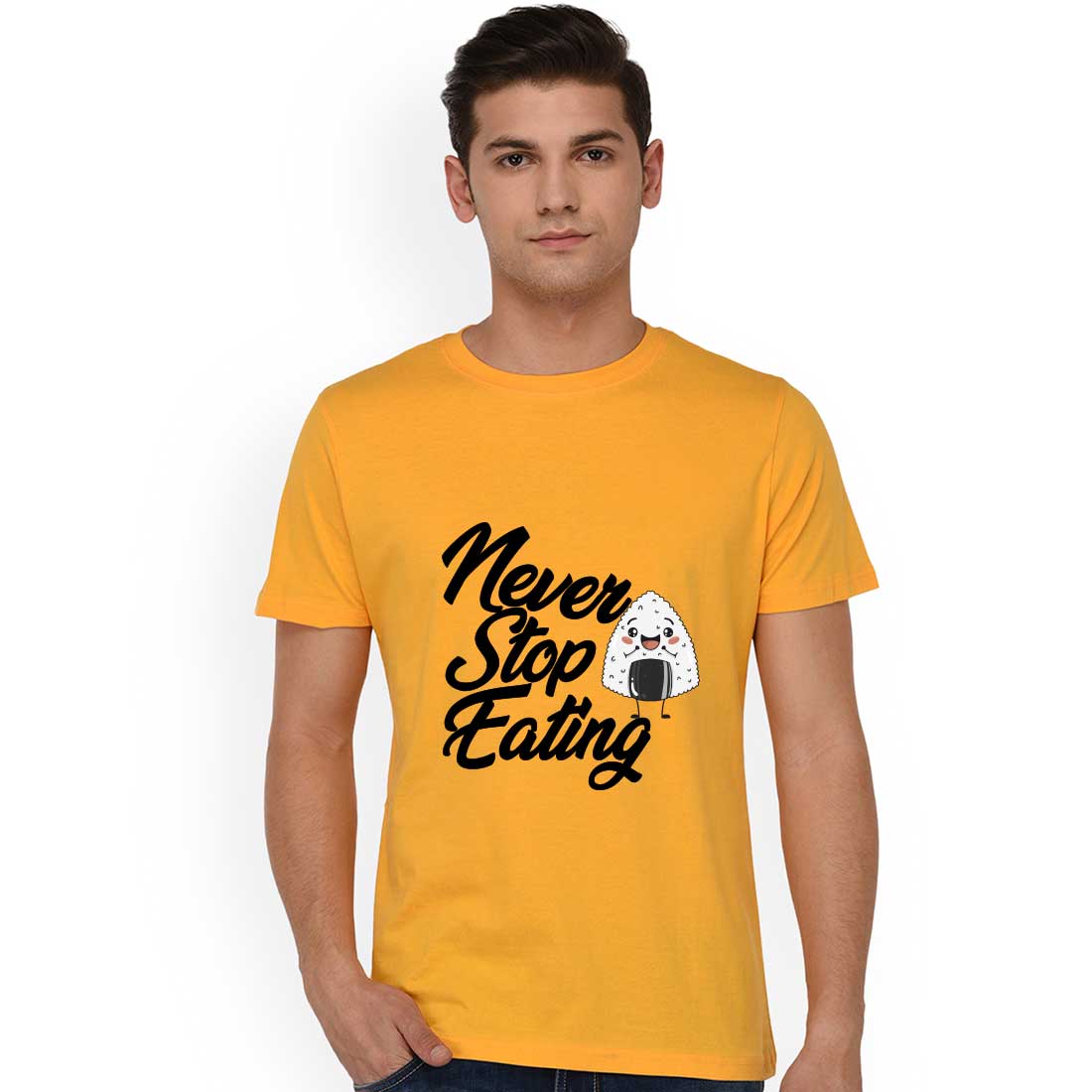 Never Stop Eating Mustrad Men T-Shirt