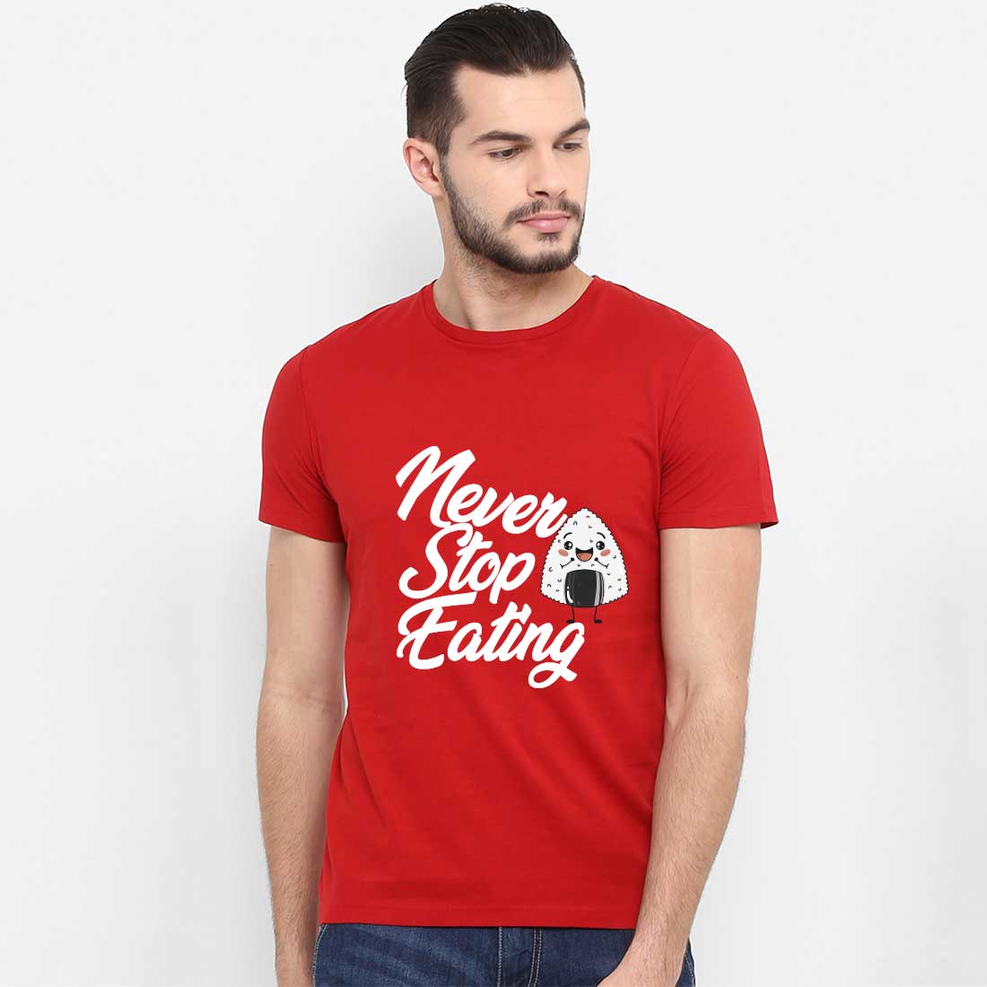 Never Stop Eating Red Men T-Shirt