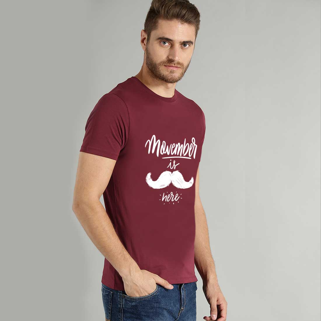 November Is Here Maroon Men T-Shirt