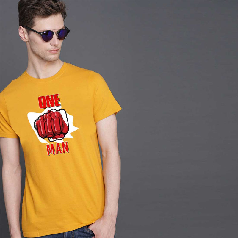 One Punch Man Men Mustard T Shirt
