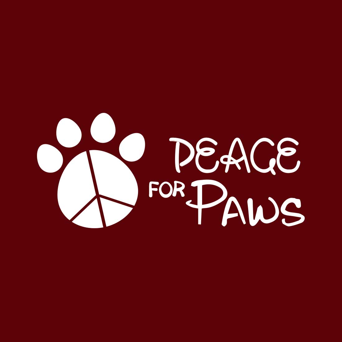 Peace For Paws Maroon Women T-Shirt
