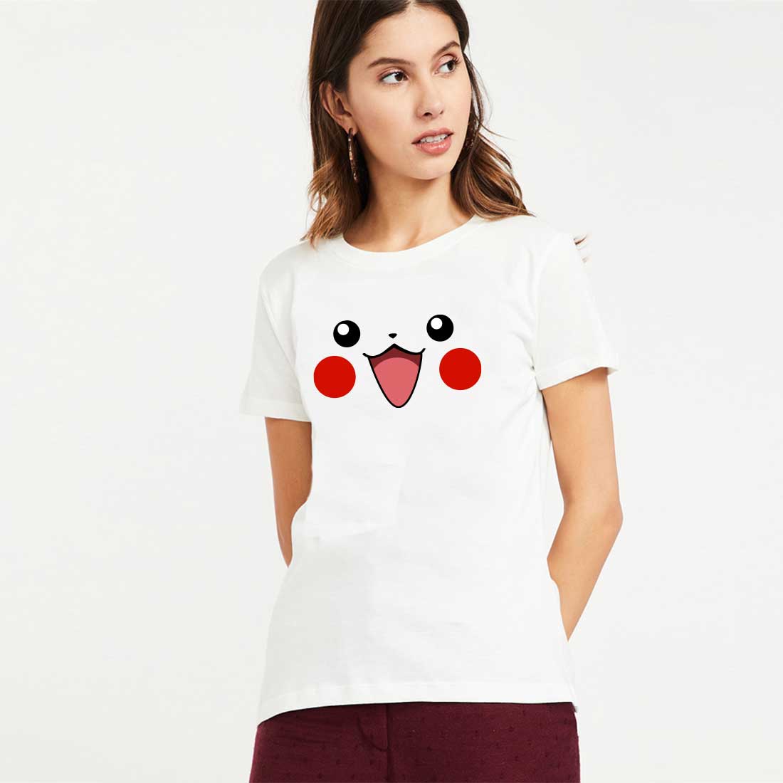 Pikachu White Women T-Shirt