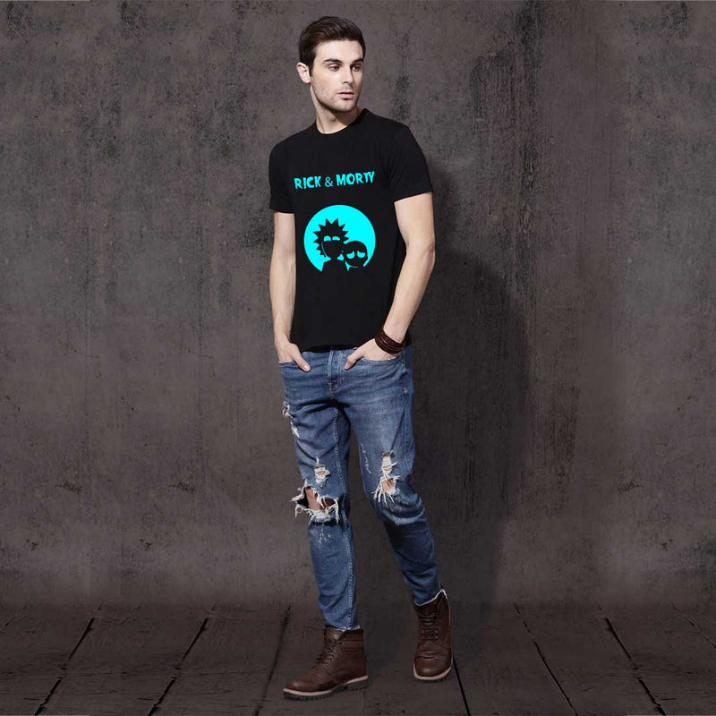 Rick And Morty Design Maroon Black Men T-Shirt