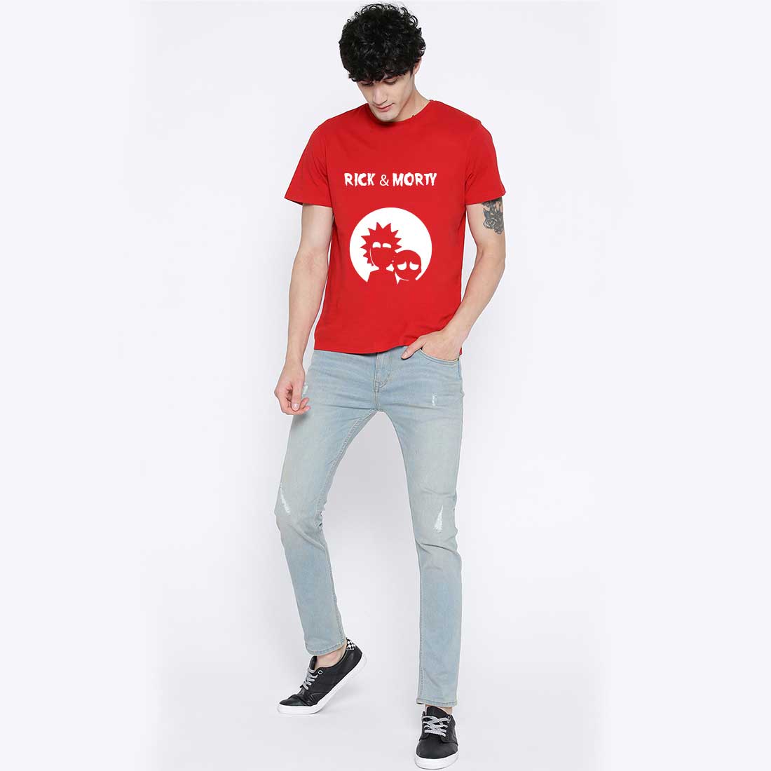 Rick And Morty Design Maroon Hungry Red Men T-Shirt