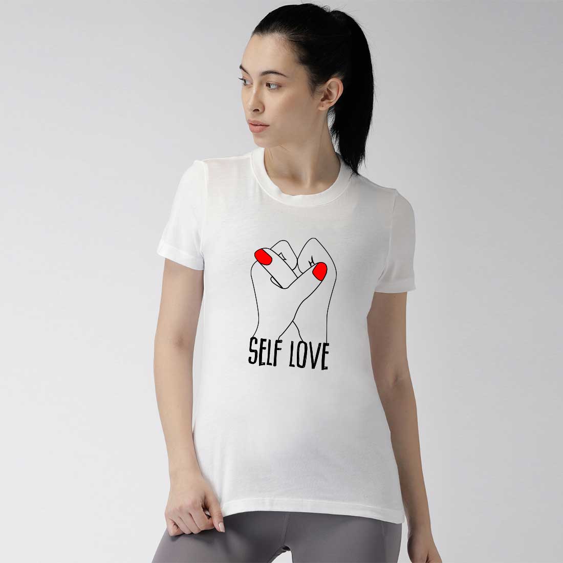 Self Love White Women T-Shirt