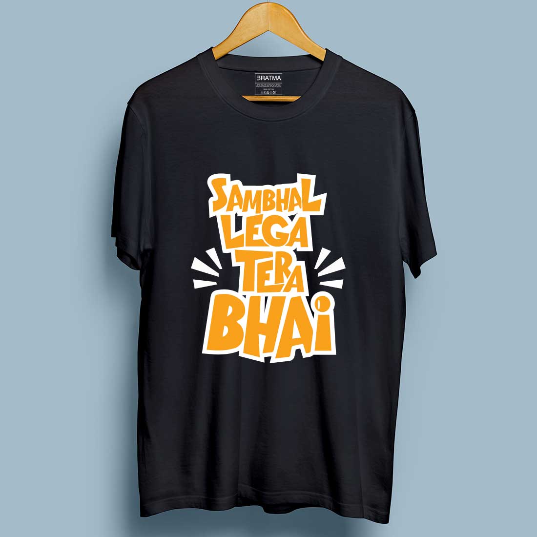 Shambhal Lega Tera Bhai Black Men T-Shirt