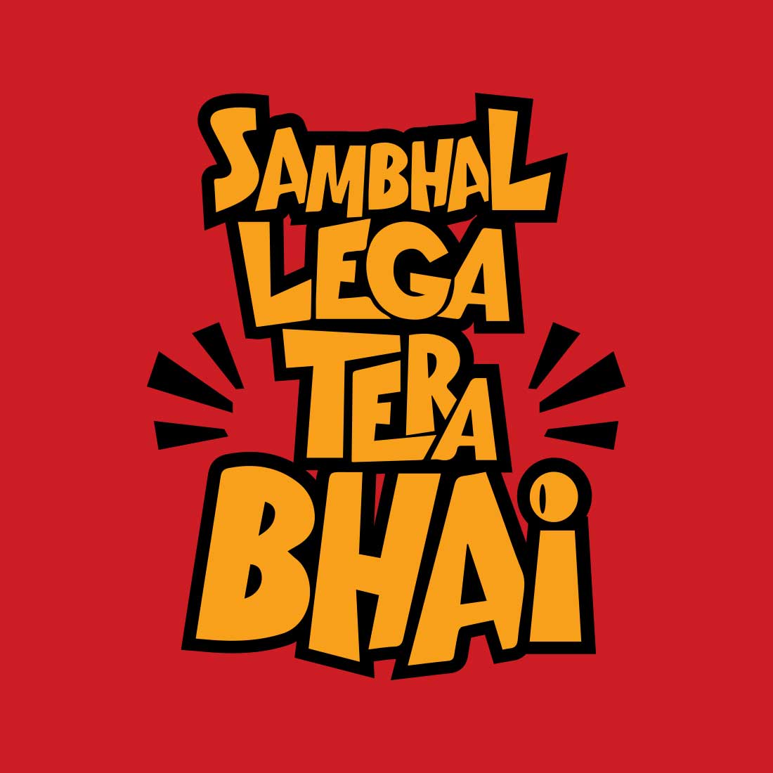 Shambhal Lega Tera Bhai  Red Men T-Shirt