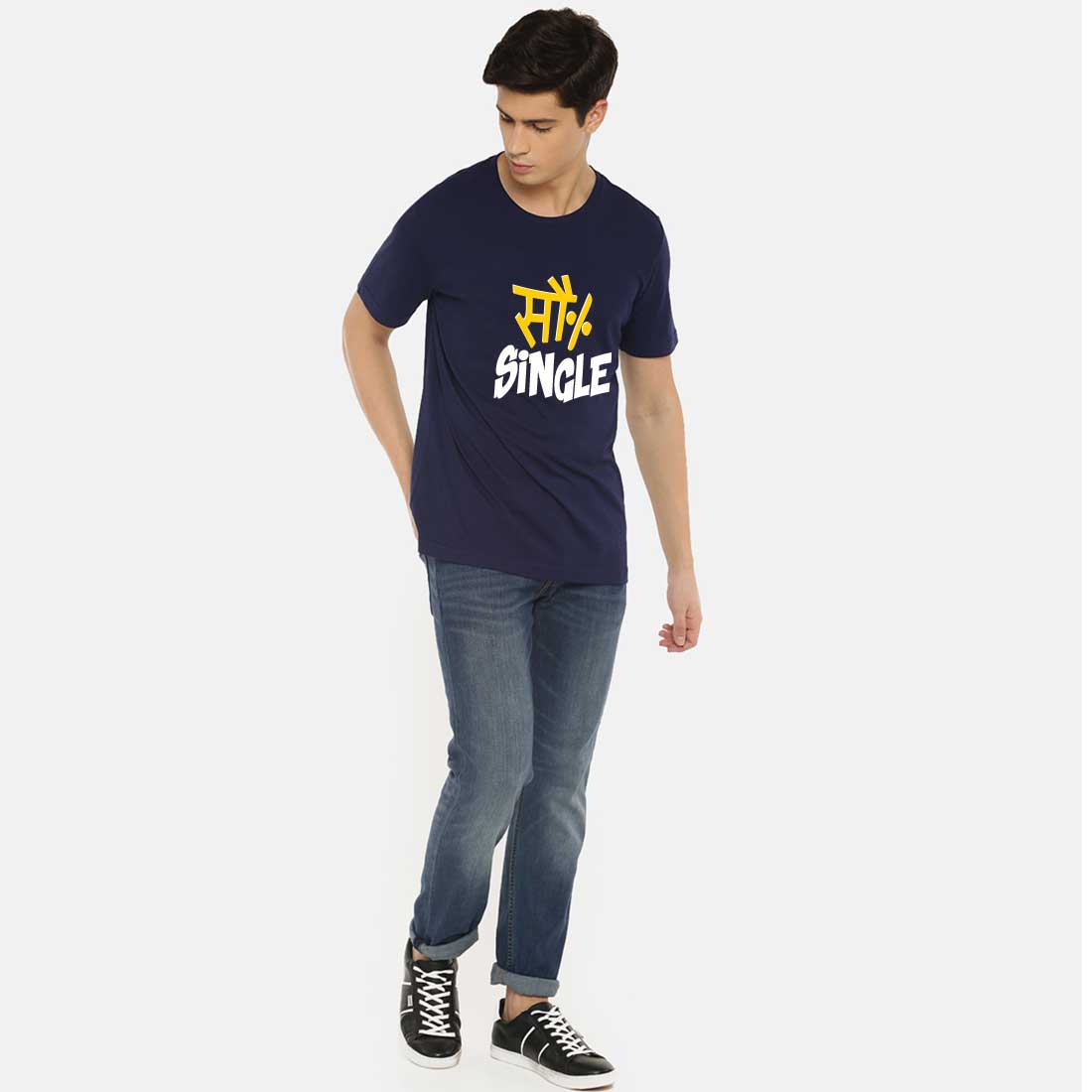 So Percent Single Blue Men T-Shirt
