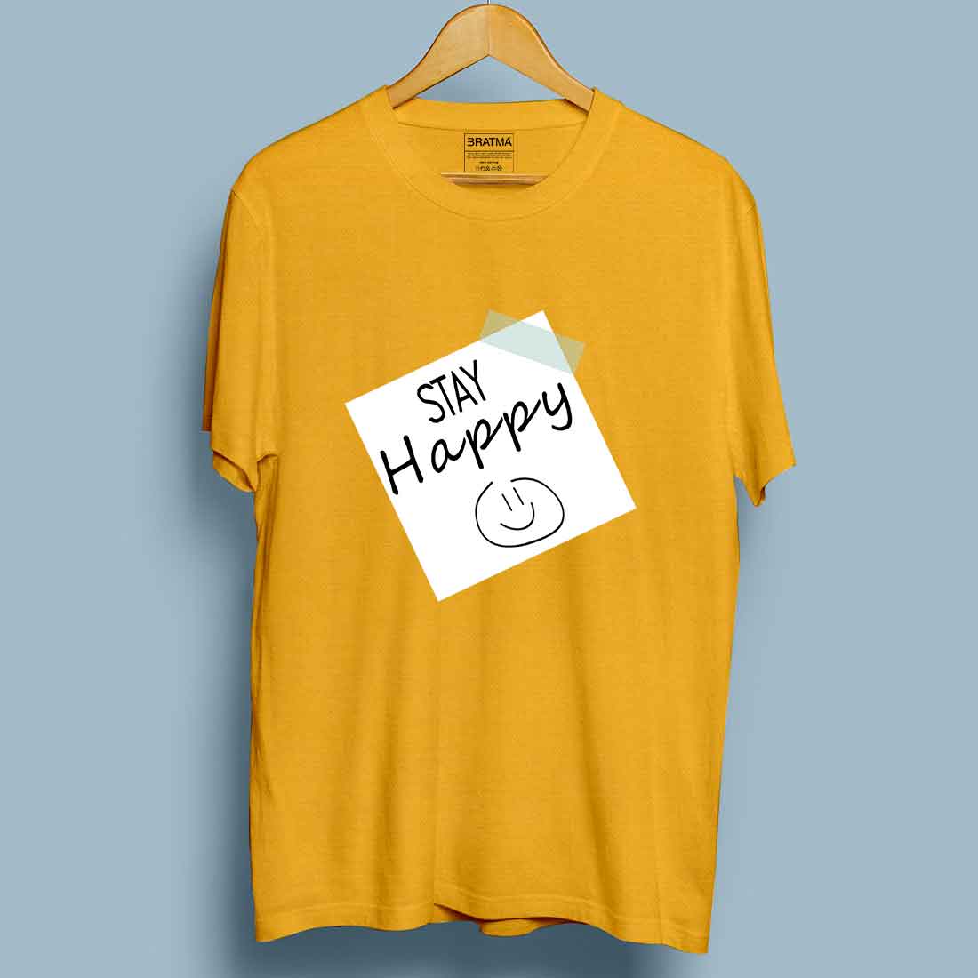 Stay Happy Mustard Women T-Shirt