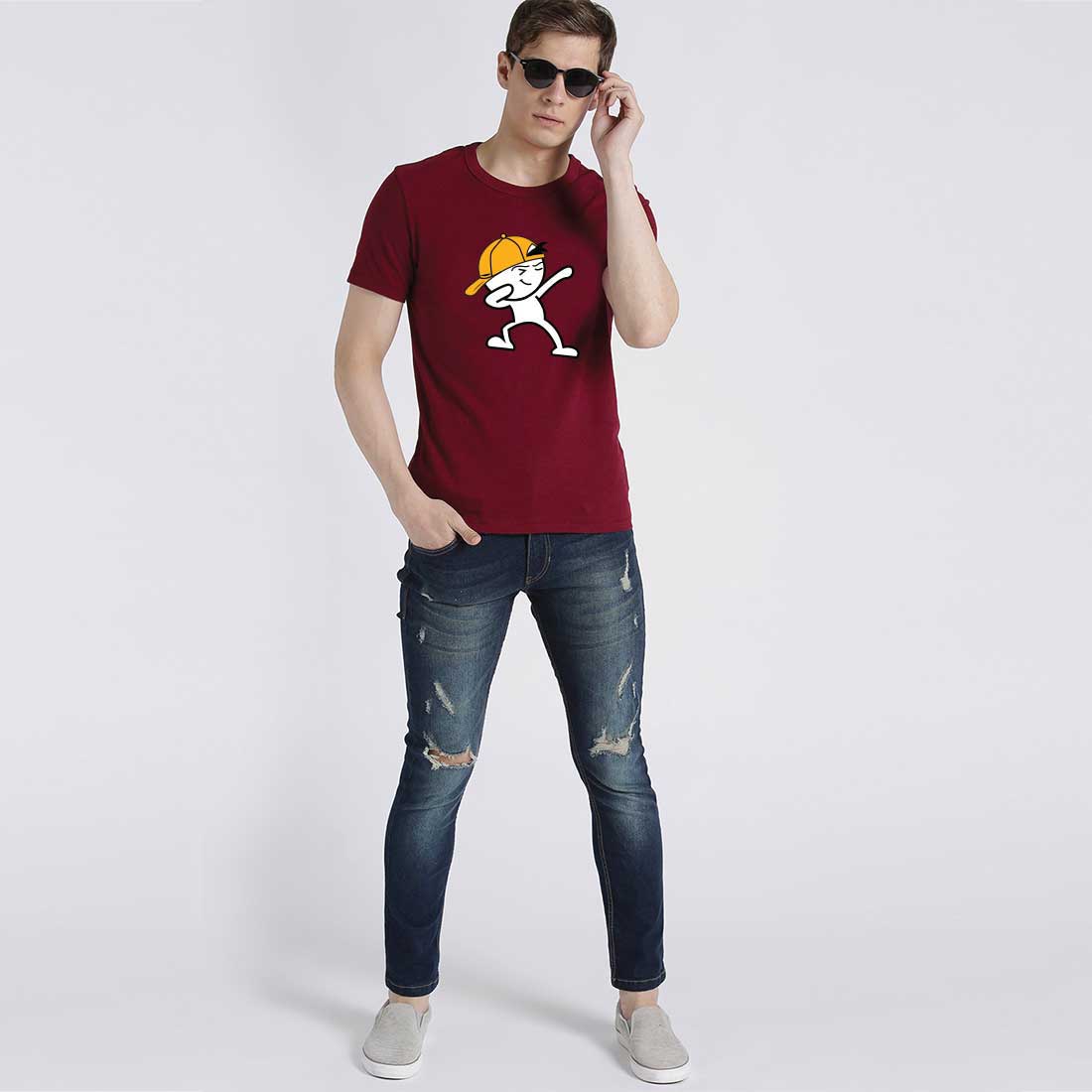 Swag Icon Maroon Men T-Shirt