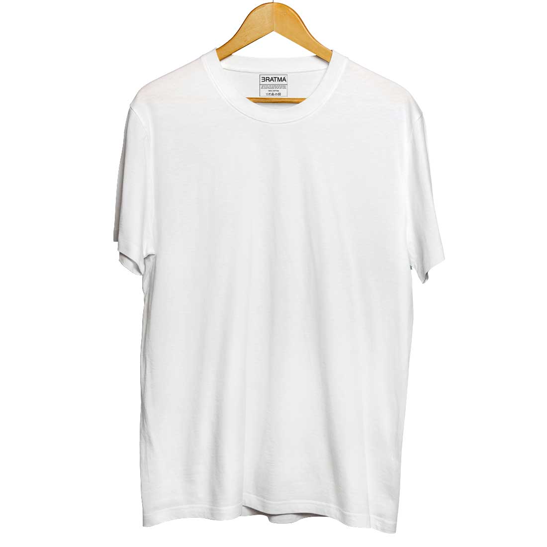 Woman White Half Sleeves Plain T-Shirt